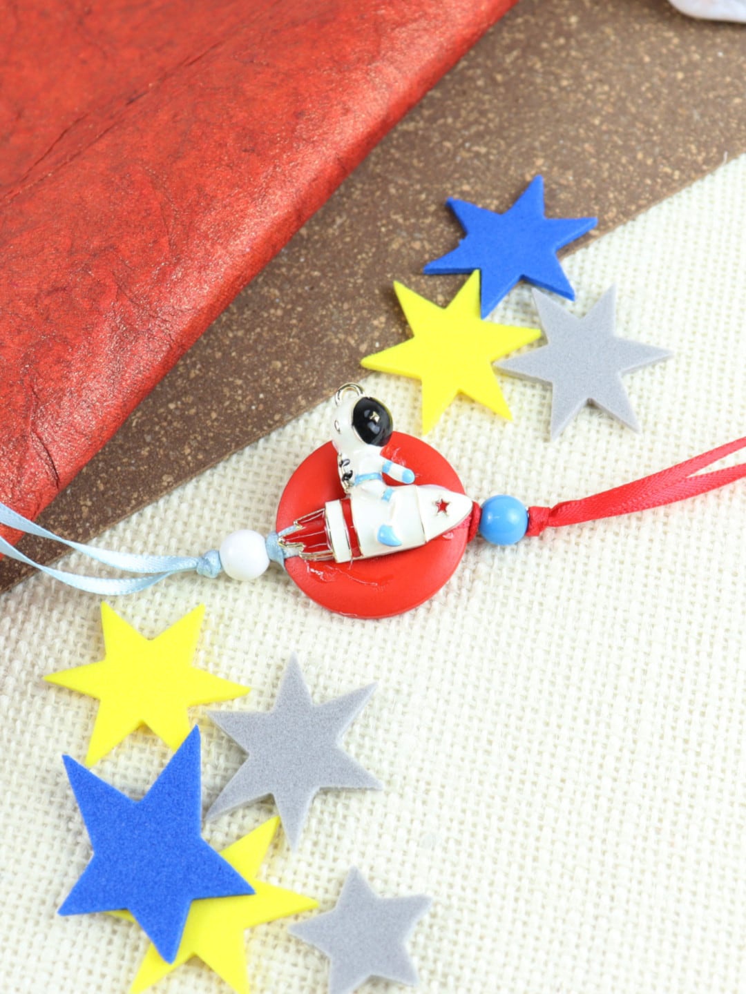 

Asthetika Boys Astronaut Charm Detail Rakhi, Red