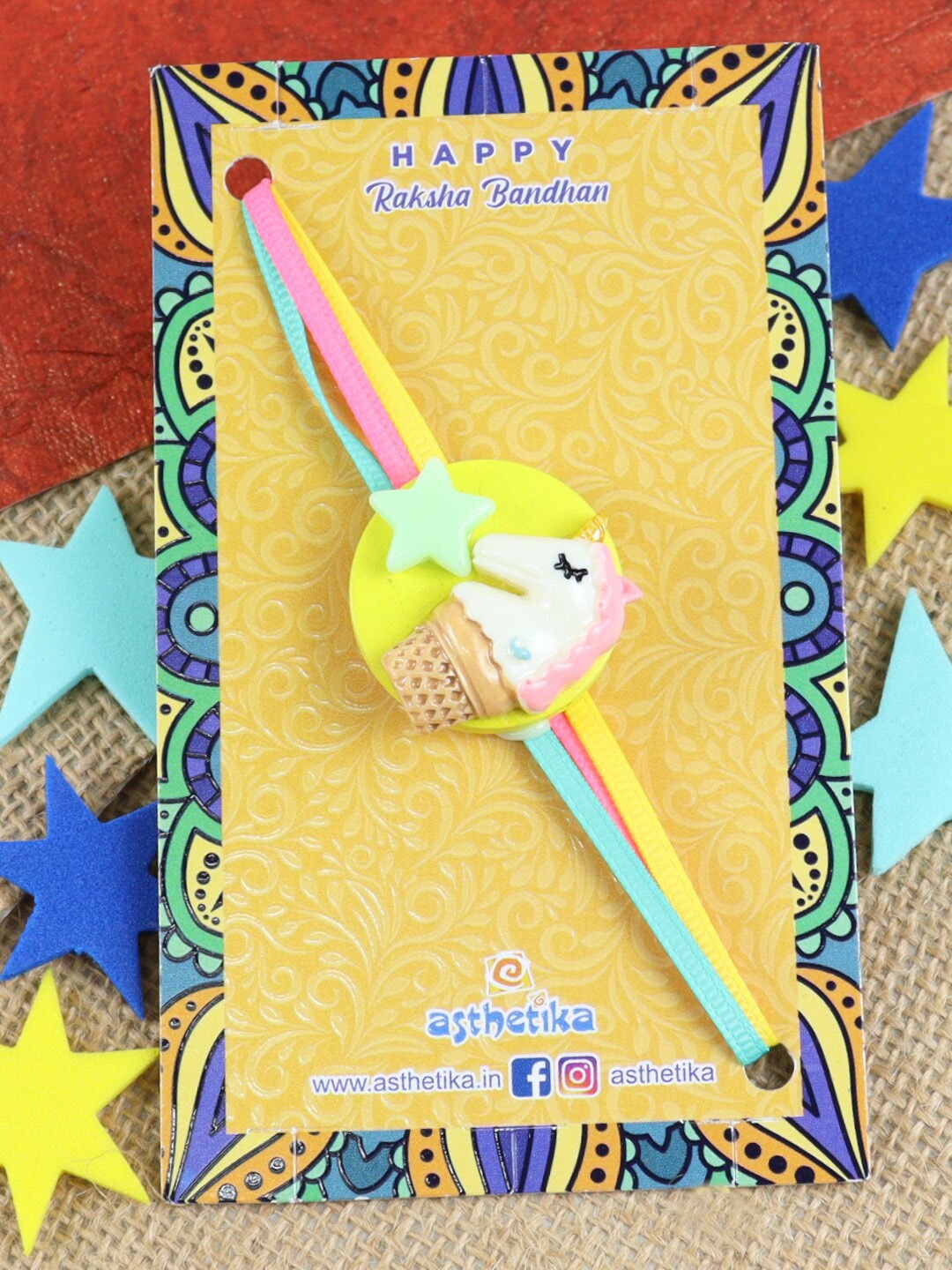 

Asthetika Boys Unicorn Charm Detail Rakhi, Pink