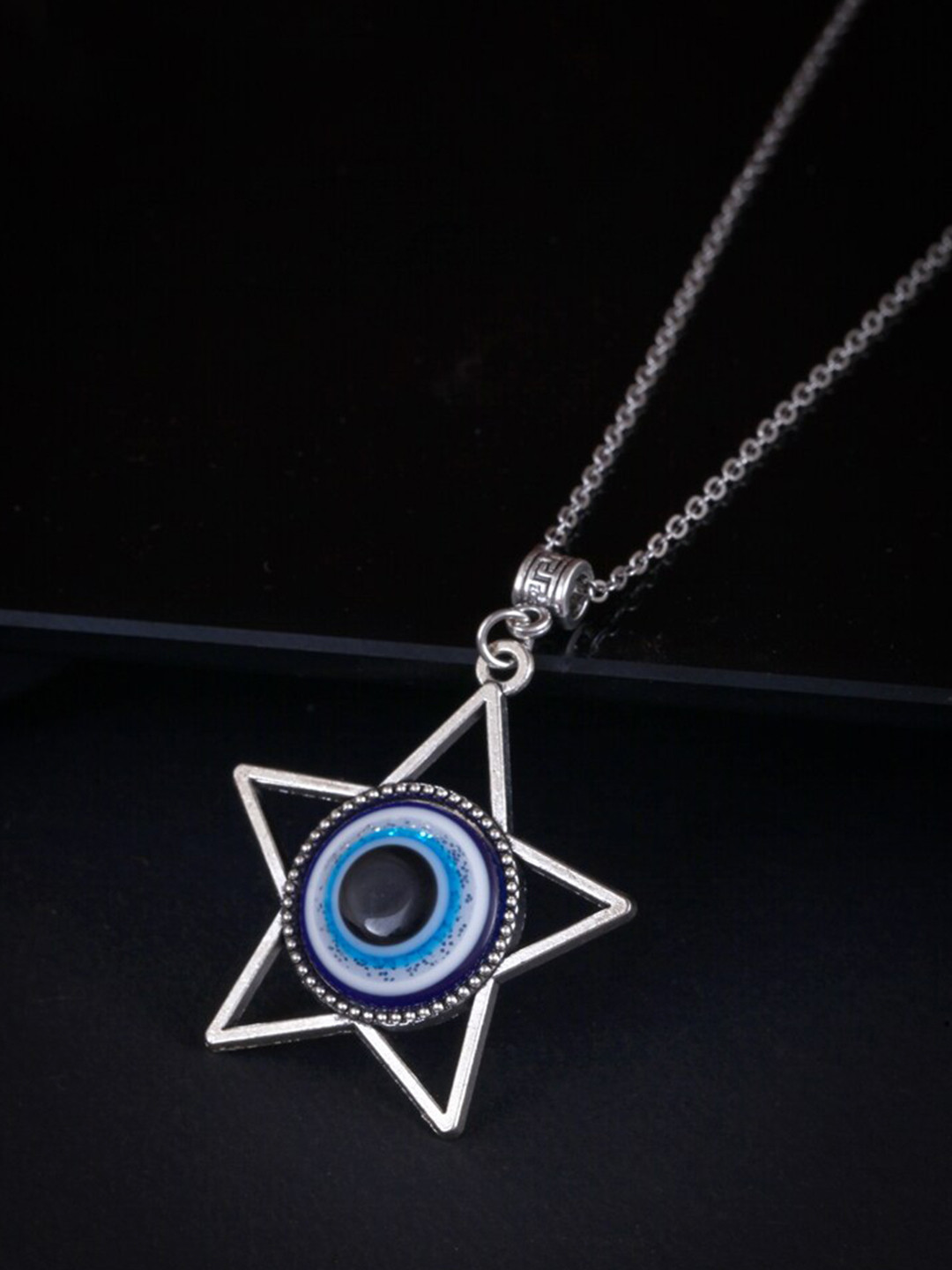 

MEENAZ Men Silver-Plated Evil Eye Antique Necklace