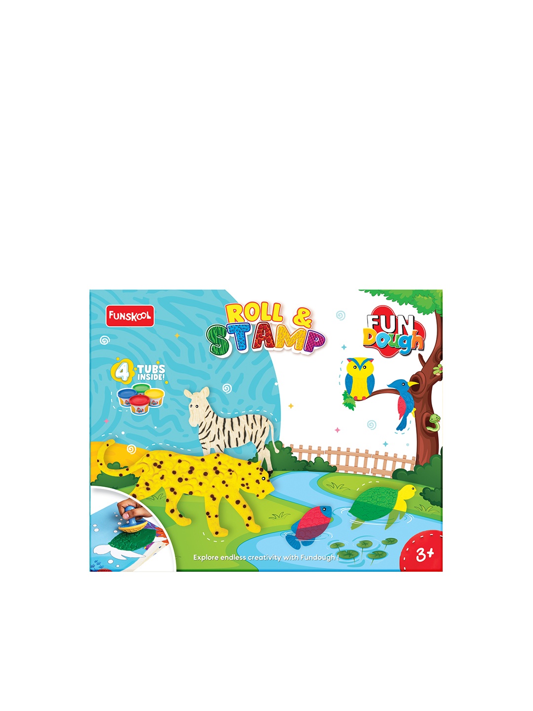 

Fun Dough Roll & Stamp of 4 Tubs for 3+Years, Multi