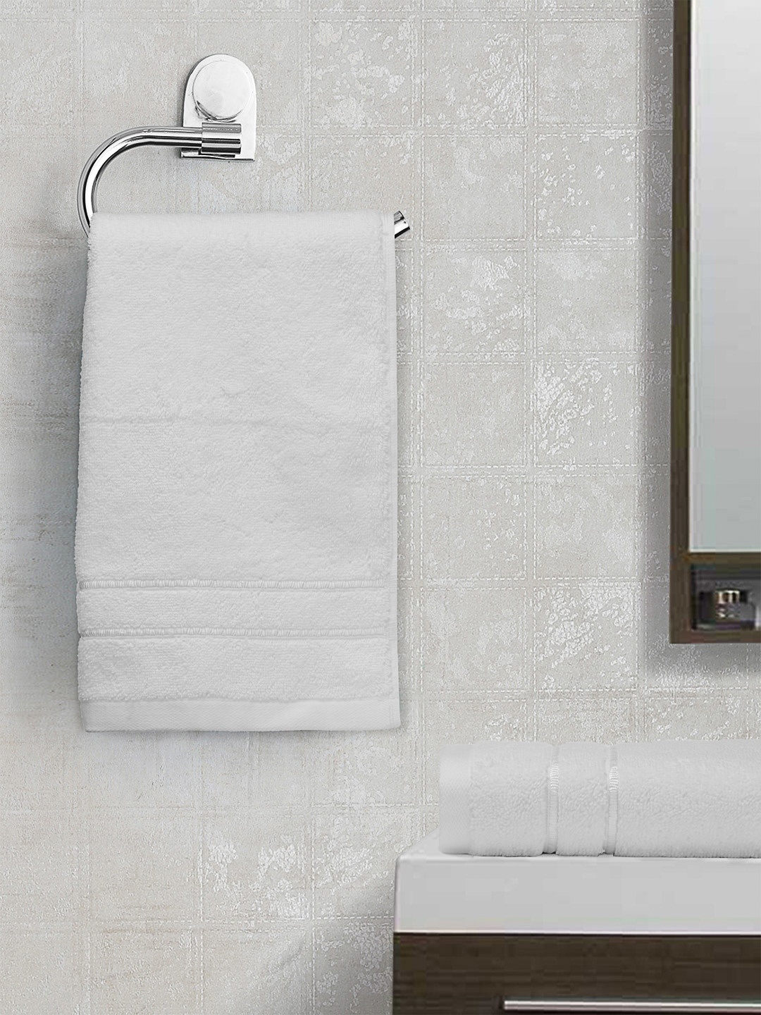 

Trident Set of 2 White Cotton 600 GSM Hand Towels