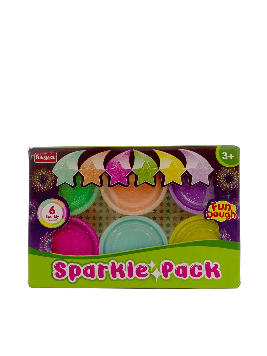 

Fun Dough 6 Colours of SPARKLE PACK-9605900 for 3+Years, Multi