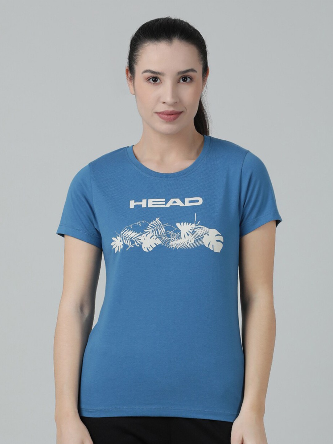 

Head Graphic Printed Slim Fit Cotton T-shirt, Blue