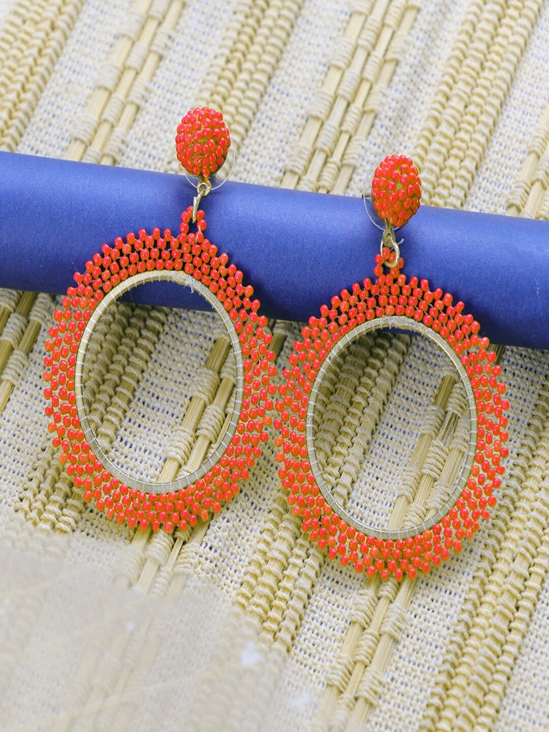 

UNIVERSITY TRENDZ Gold-Plated Beaded Classic Drop Earrings