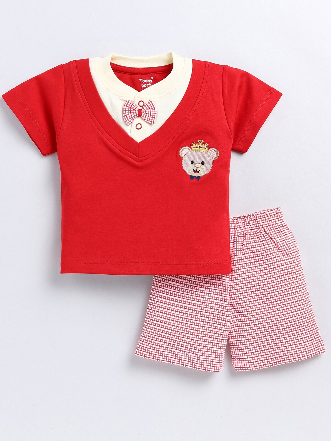 

Toonyport Infants Boys Printed T-Shirt With Shorts, Red