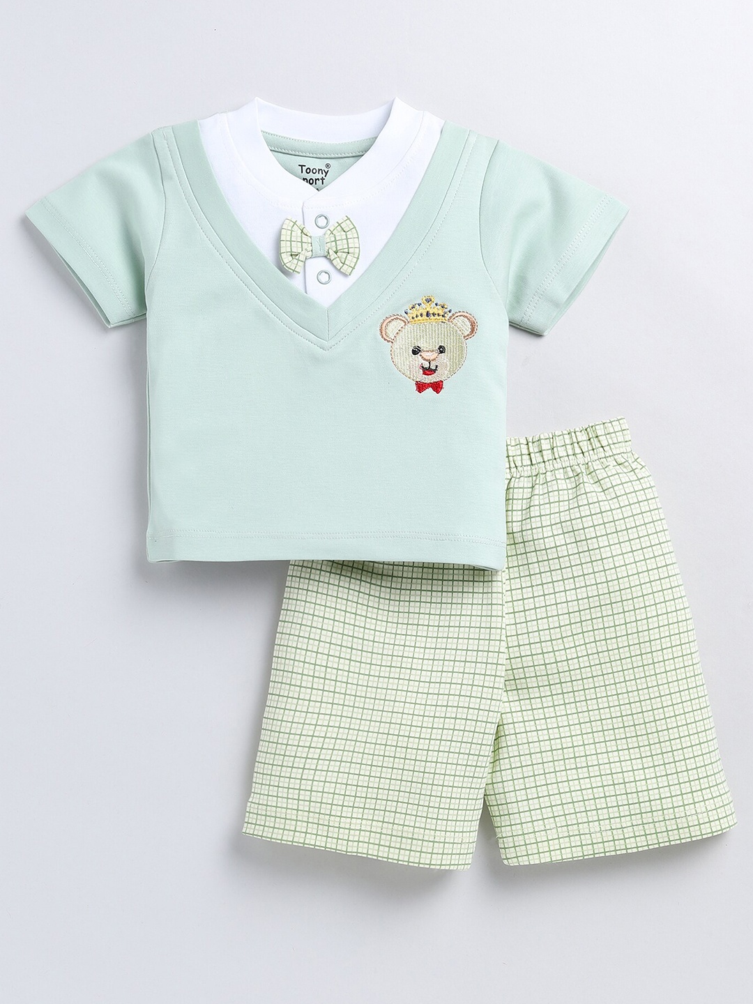 

Toonyport Infants Boys Printed T-Shirt With Shorts, Green