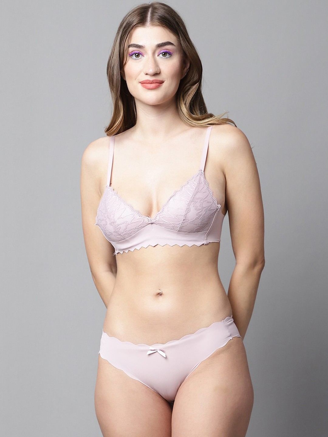 

PrettyCat Lightly Padded Lingerie Set, Mauve