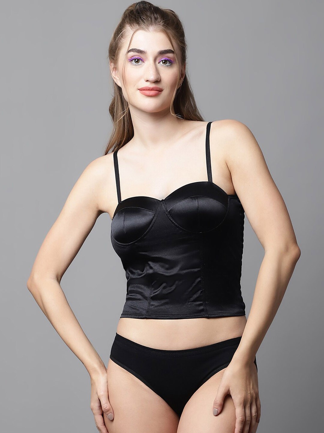 

PrettyCat Lightly Padded Lingerie Set, Black