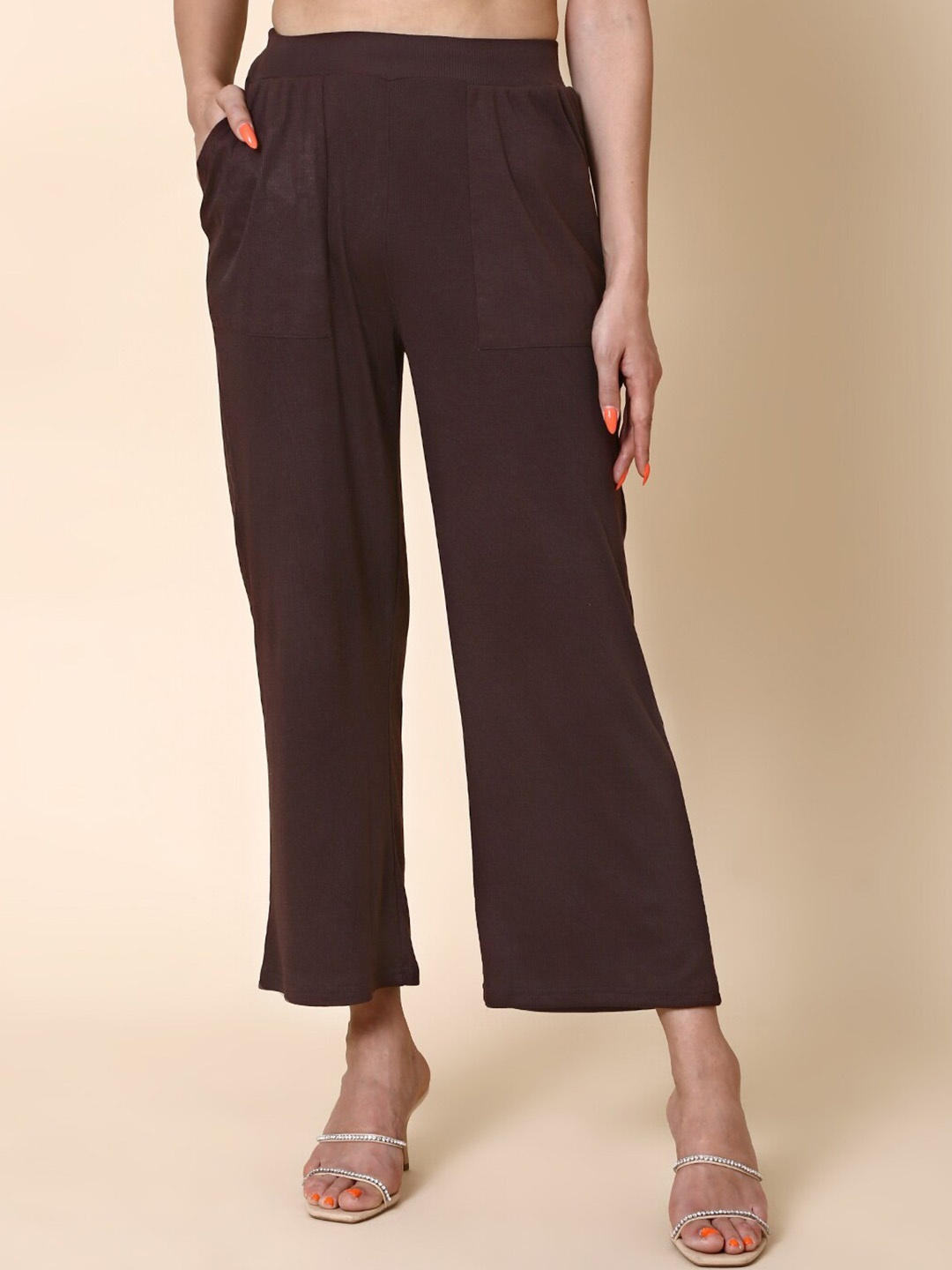 

VIOSFAIRA Women Parallel Trousers, Brown