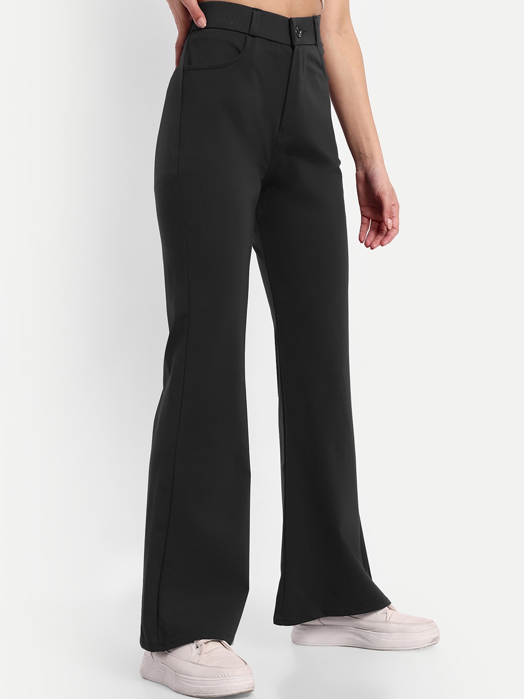 

Next One Women Smart High-Rise Bootcut Trousers, Grey
