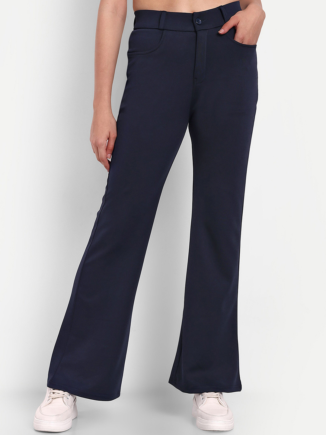 

Next One Women Smart High-Rise Bootcut Trousers, Navy blue