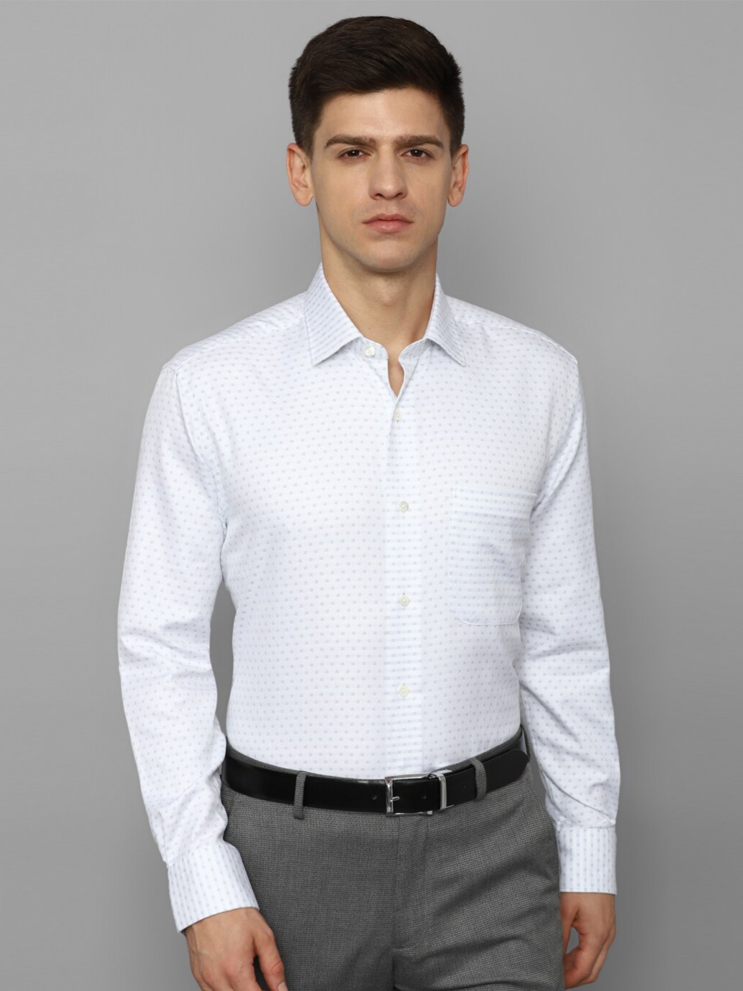 

Luxure by Louis Philippe Micro Ditsy Printed Pure Cotton Formal Shirt, White