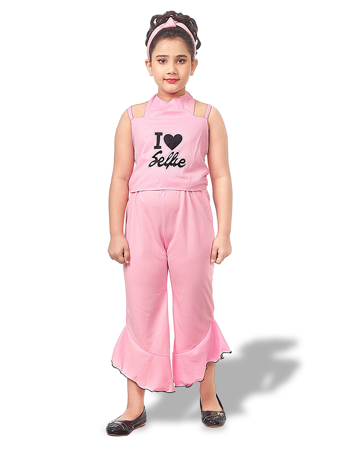 

BAESD Printed Halter Neck Top with Palazzos, Pink