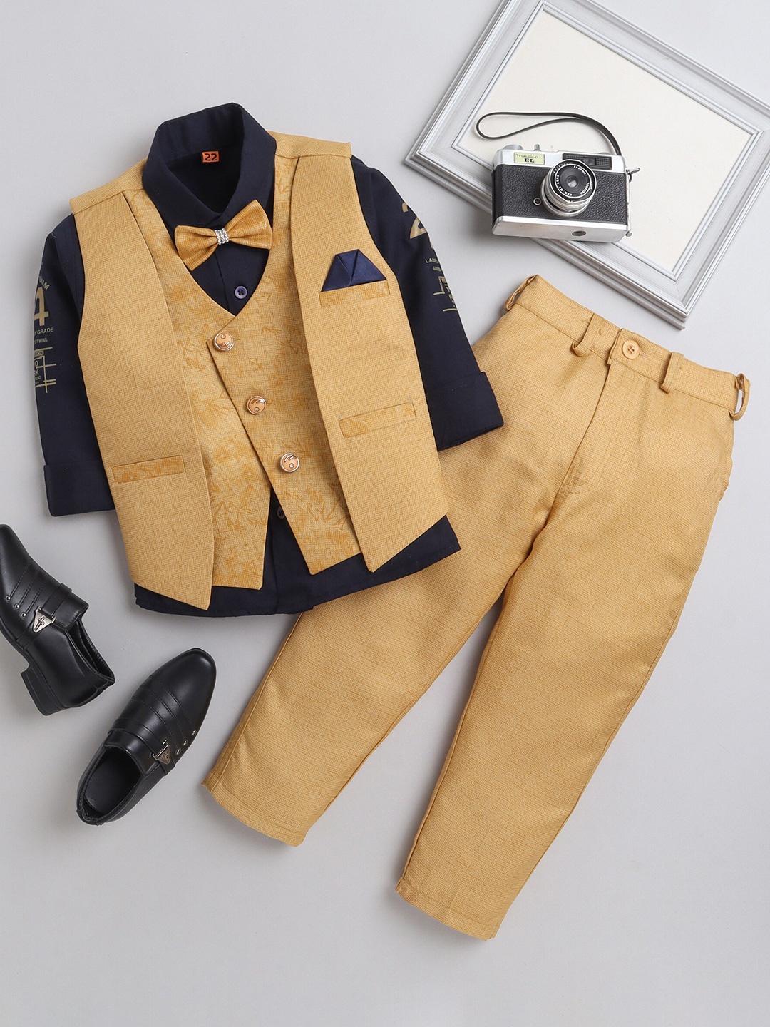 

DKGF FASHION Boys 3 Piece Suits, Mustard