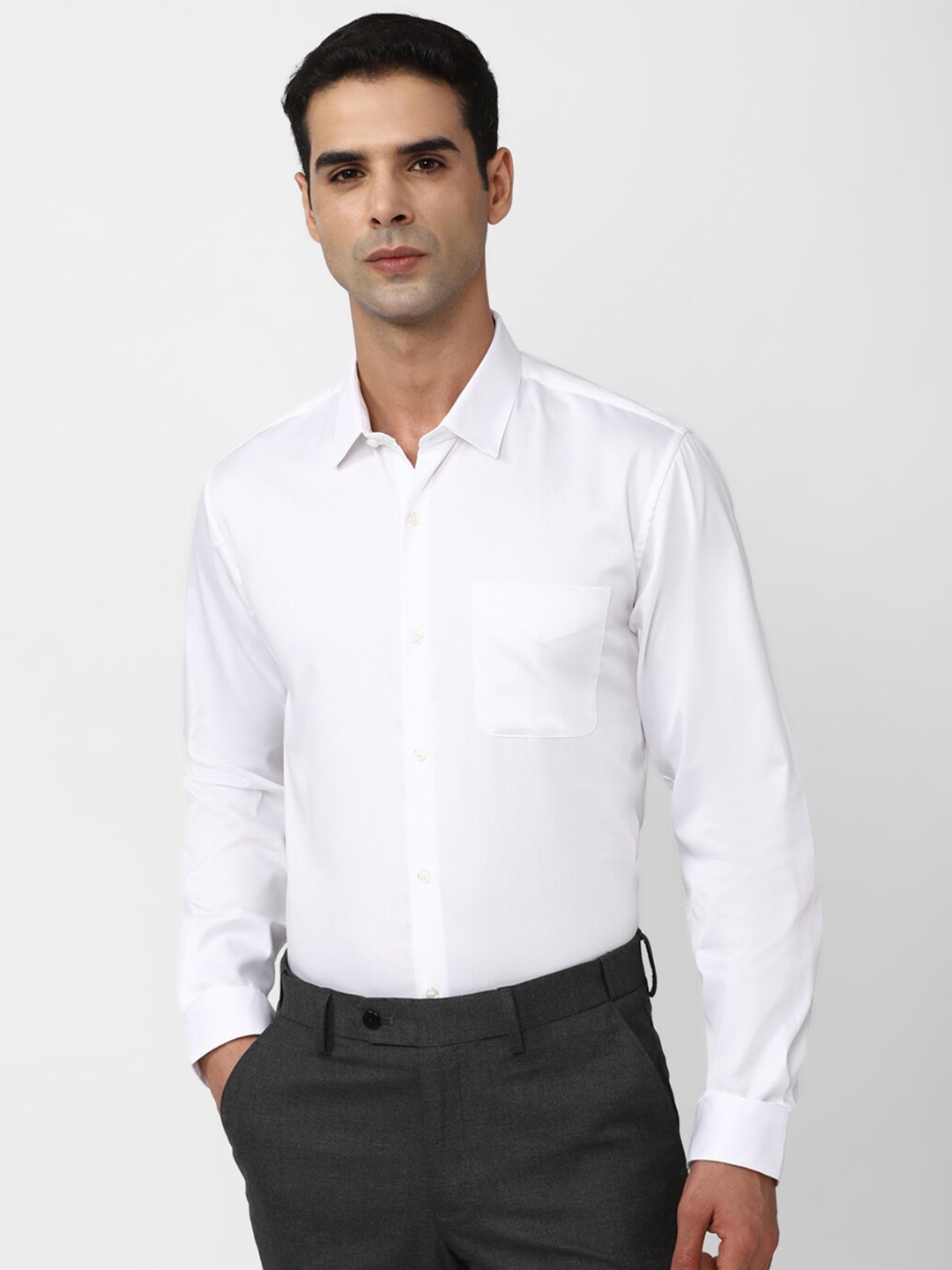 

Peter England Slim Fit Opaque Pure Cotton Formal Shirt, White