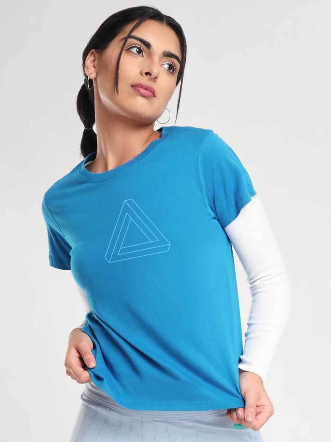 

NOBERO Graphic Printed Pure Cotton T-Shirt, Blue