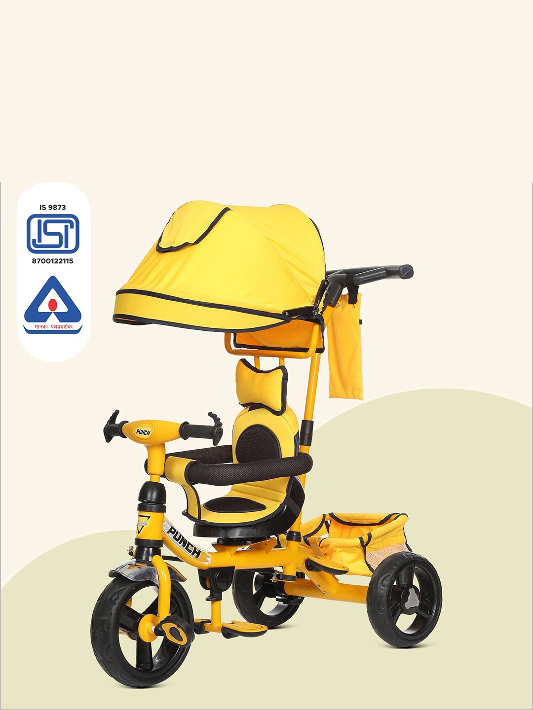 

Dash Kids 4 in 1 Baby Tricycle With UV Protection Canopy & Parental Handle, Yellow