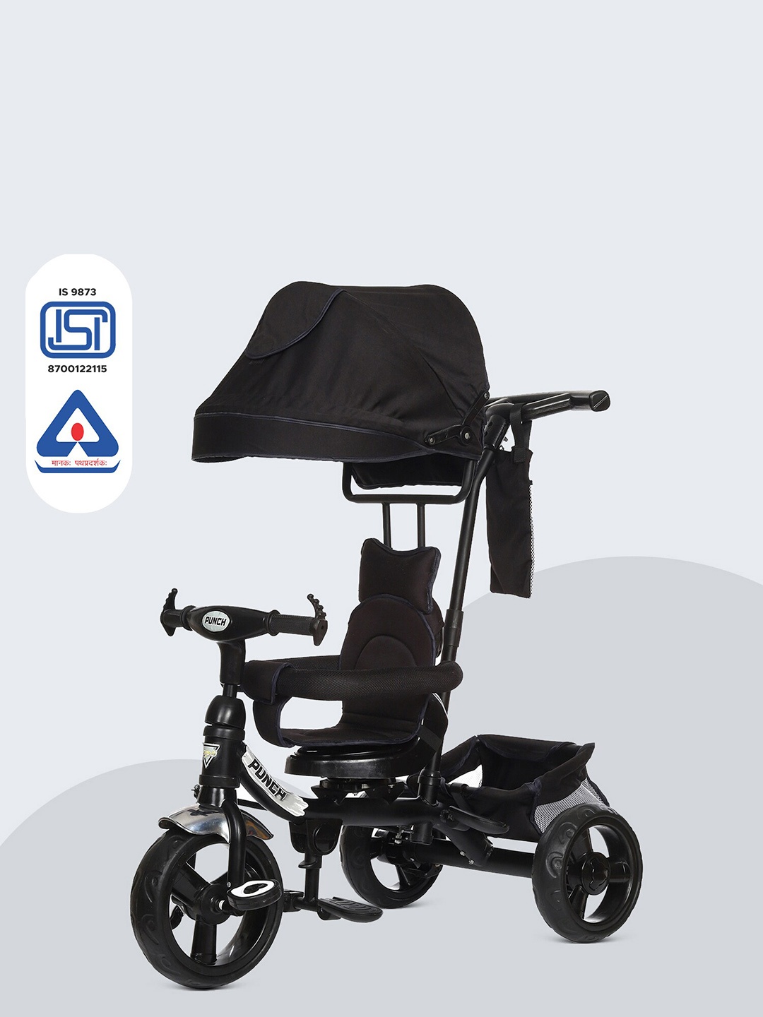 

Dash Kids 4 in 1 Baby Tricycle With UV Protection Canopy & Parental Handle, Black