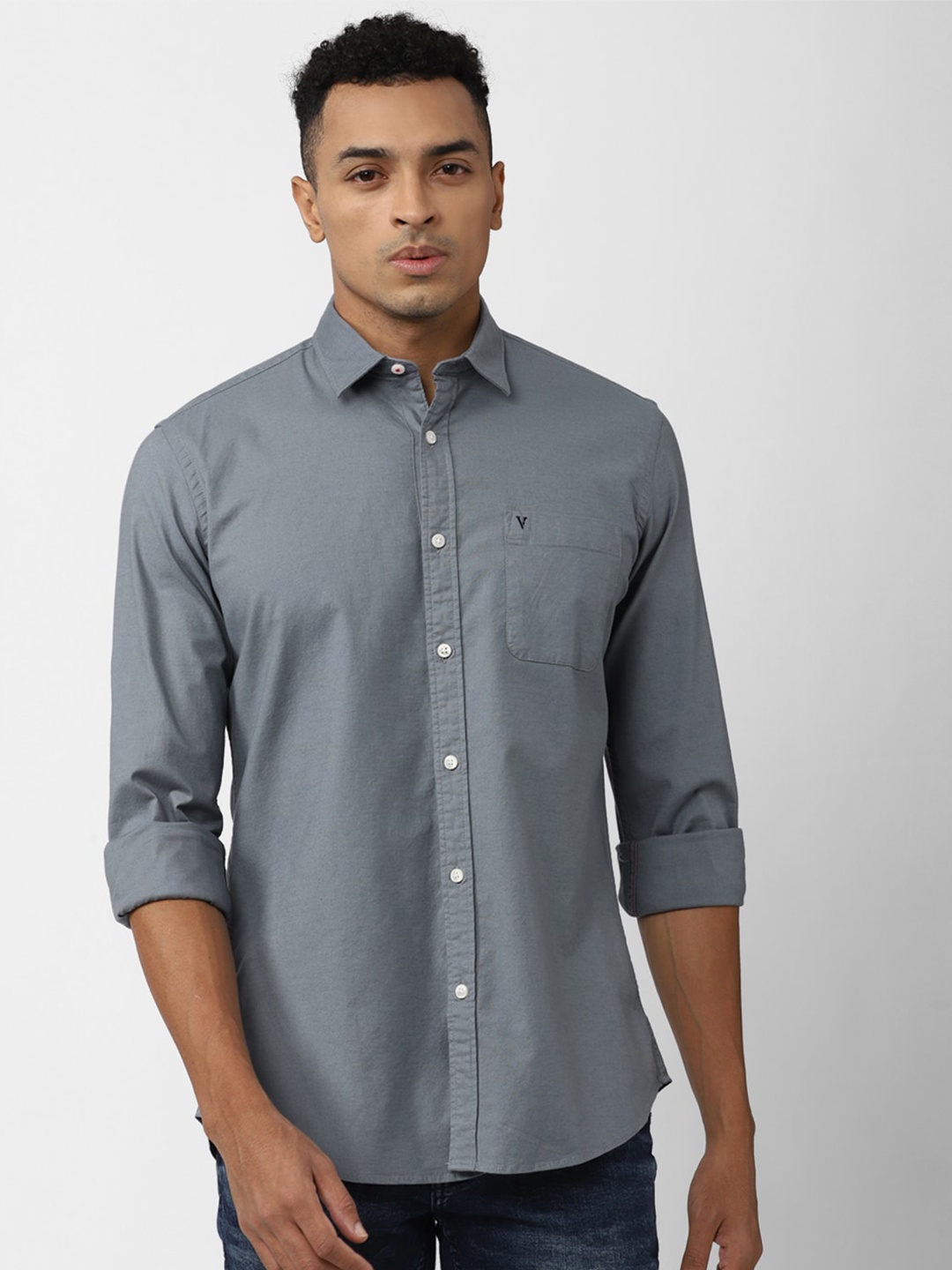 

Van Heusen Sport Slim Fit Spread Collar Casual Shirt, Grey