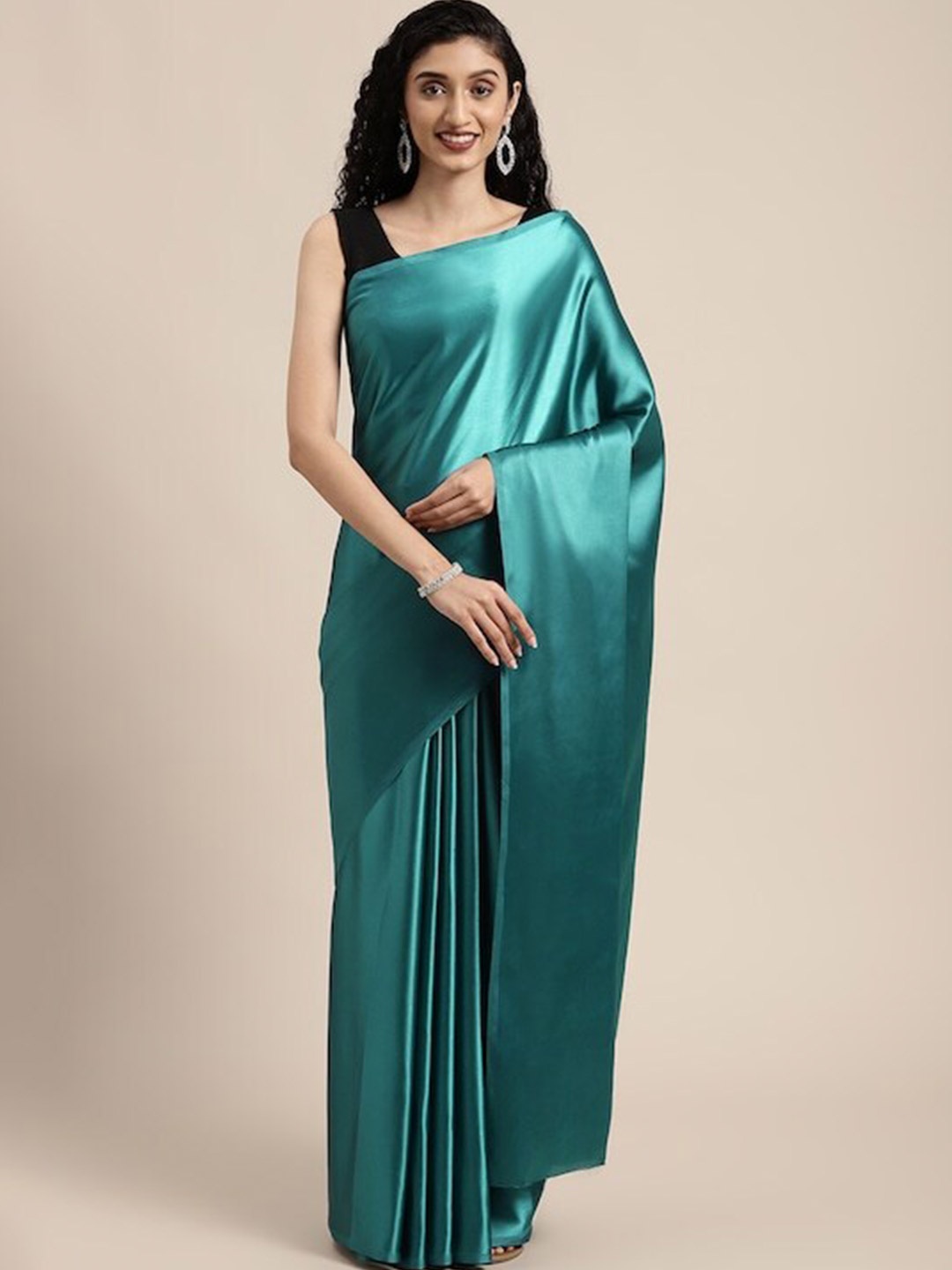 

MOKSHA DESIGNS Satin Saree, Teal