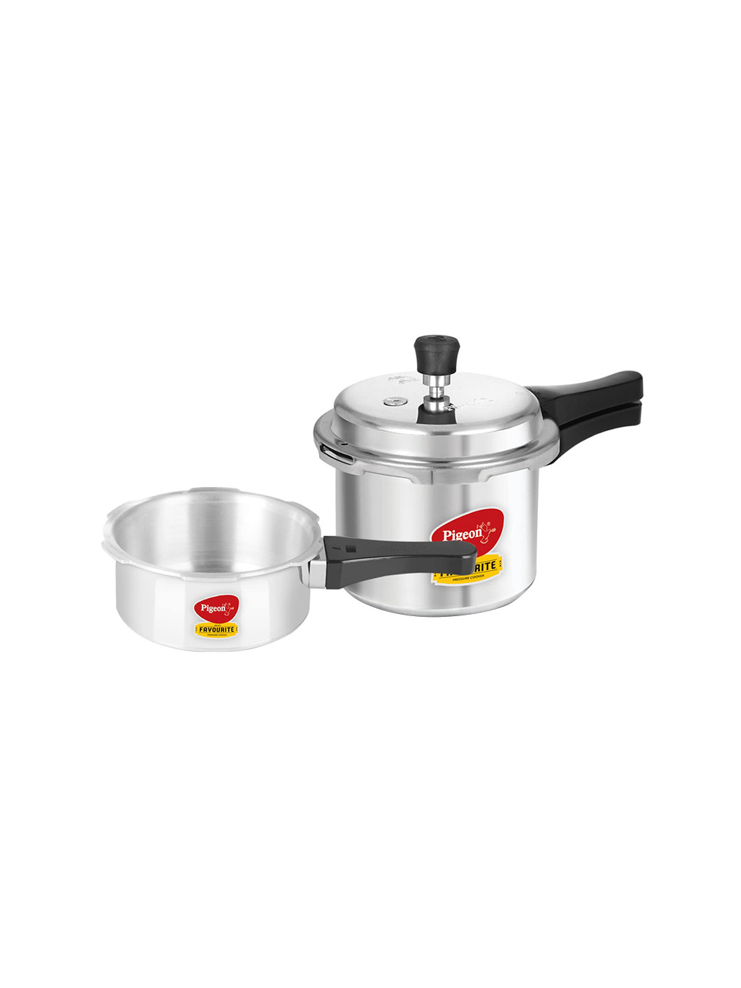 

Pigeon Set of 2 Aluminium Outer Lid Pressure Cooker Combo with Induction Base - 2, 3 L, Silver
