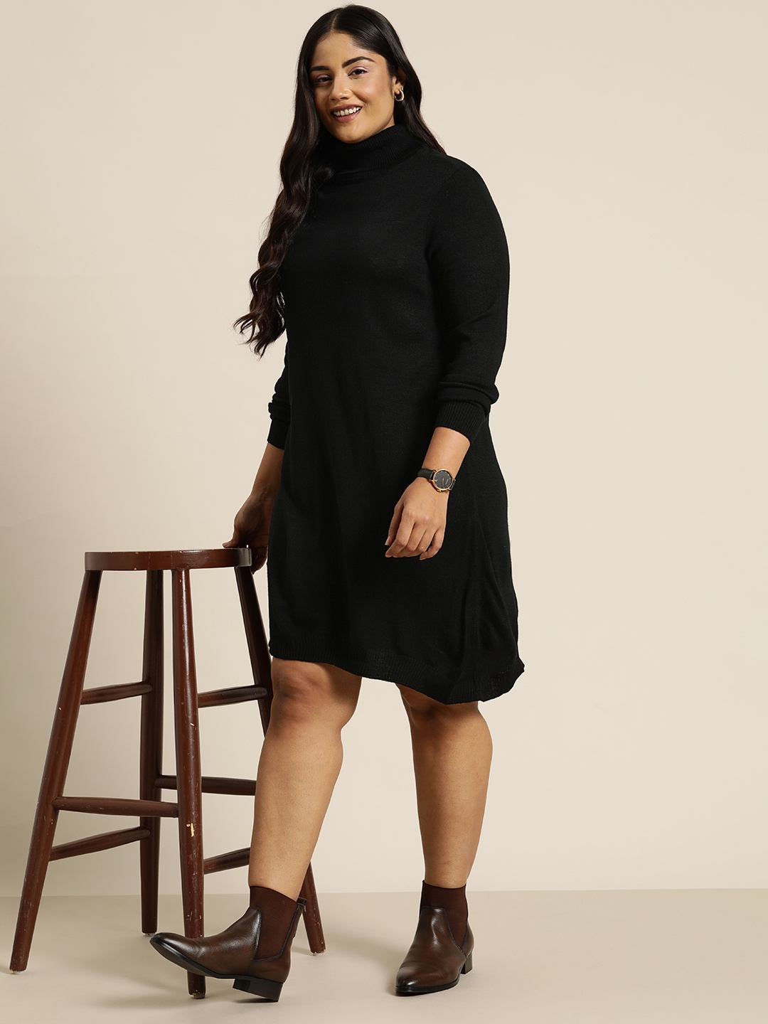 

Sztori Plus Size Sweater Dress, Black