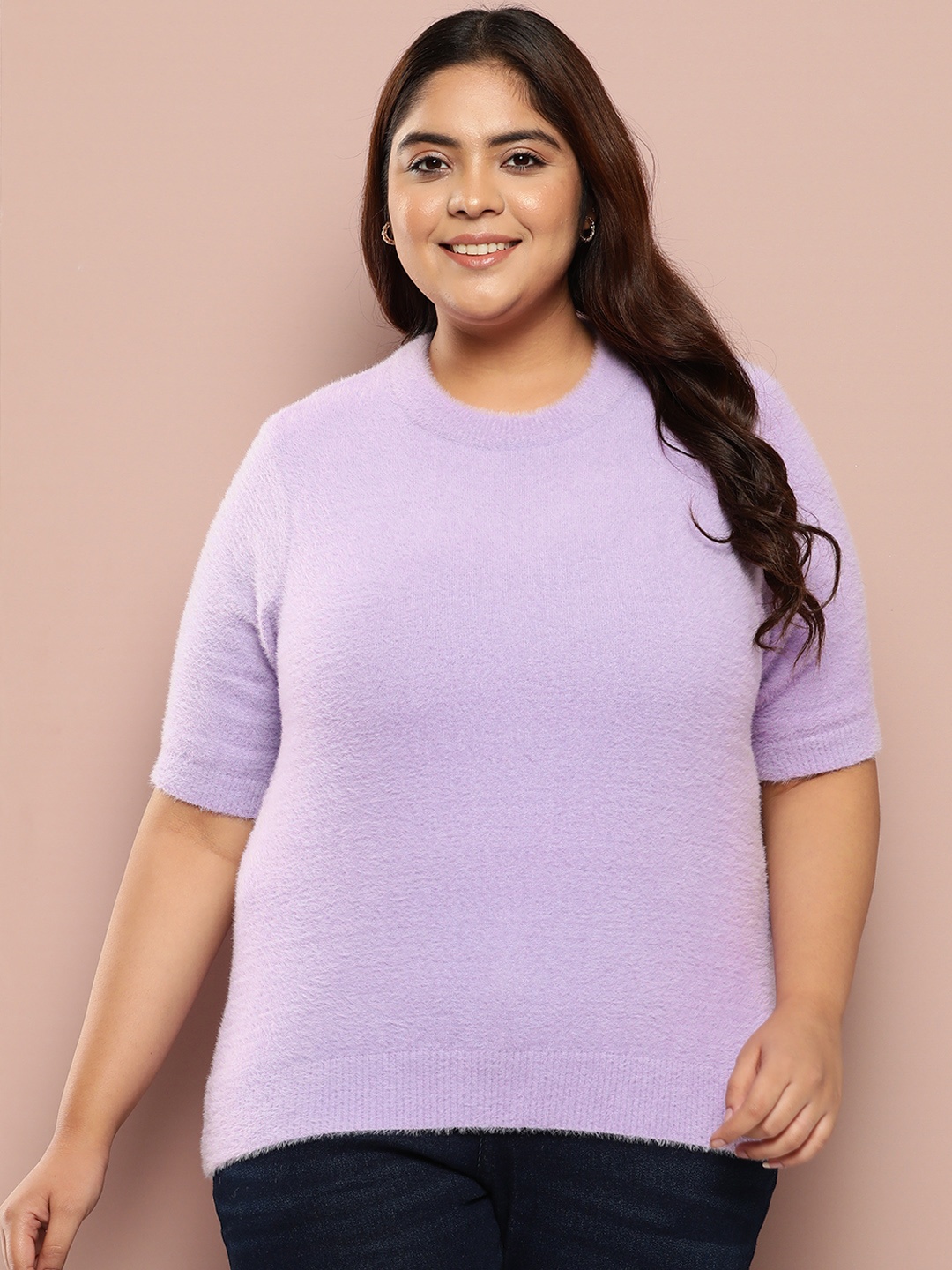 

Sztori Plus Size Short Sleeves Pullover, Lavender