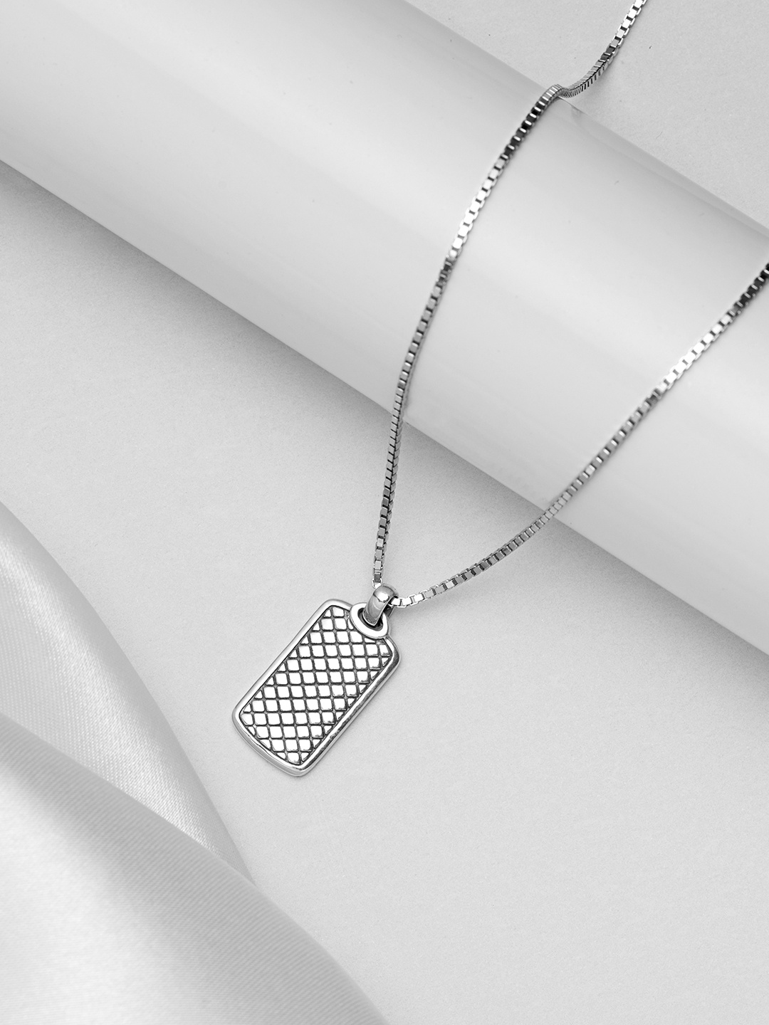 

Zavya Men Sterling Silver Rhodium-Plated Necklace