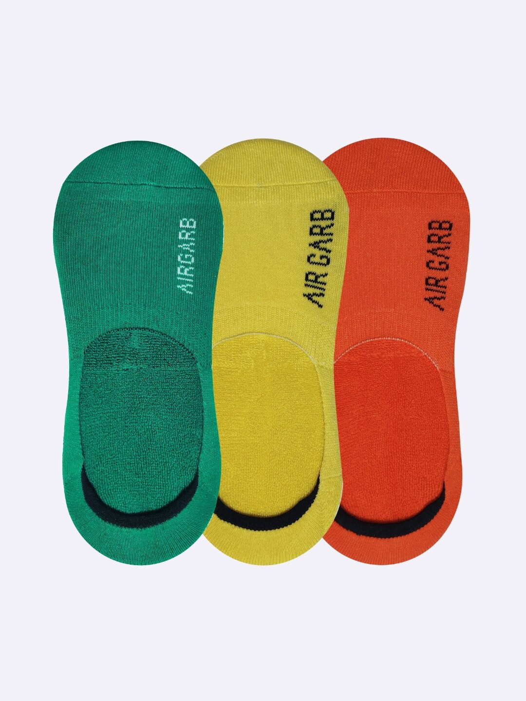 

AIR GARB Pack Of 3 Cushioned Shoe Liner Socks, Green