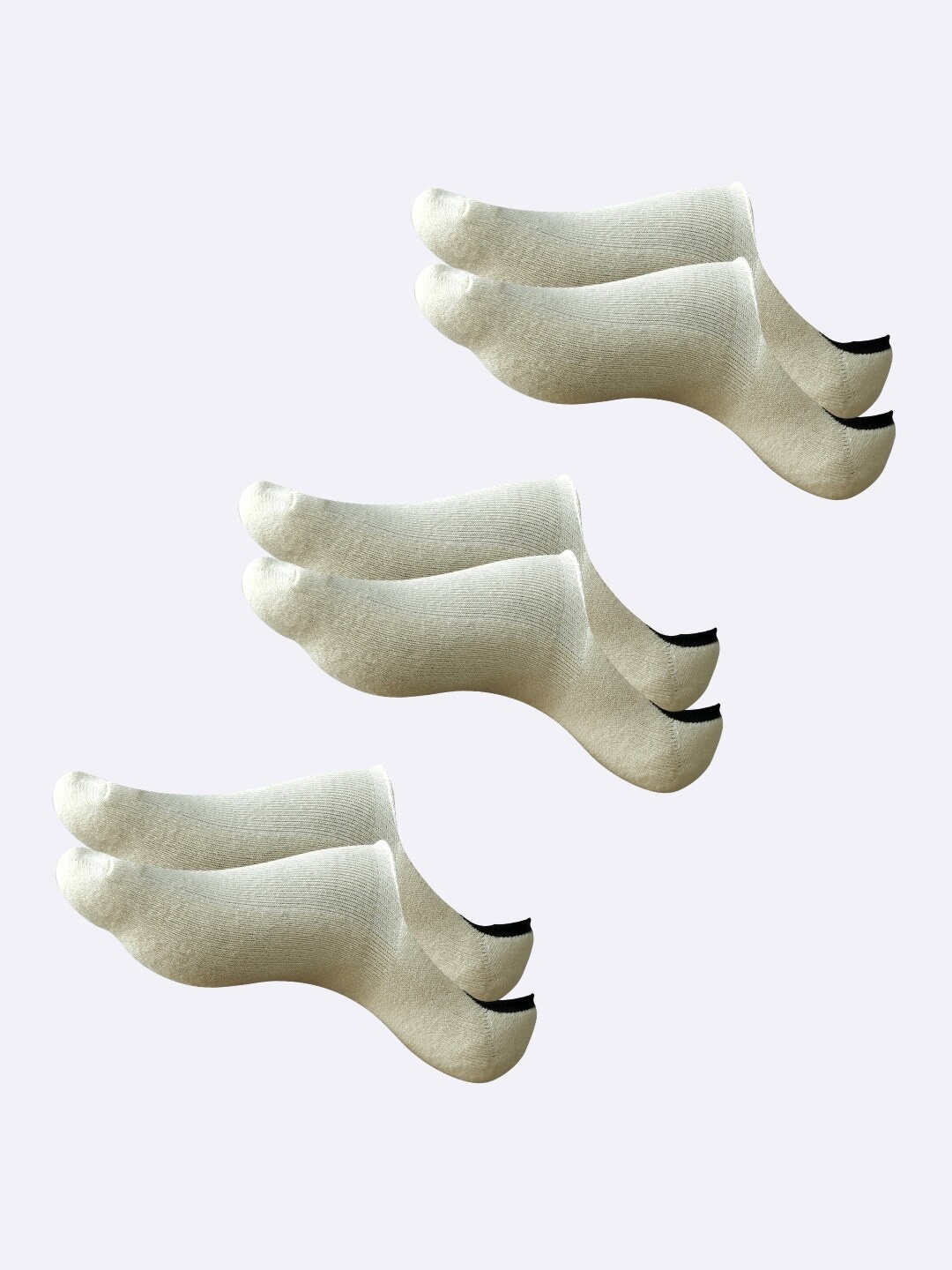 

AIR GARB Pack Of 3 Cushioned Shoe Liner Socks, Off white