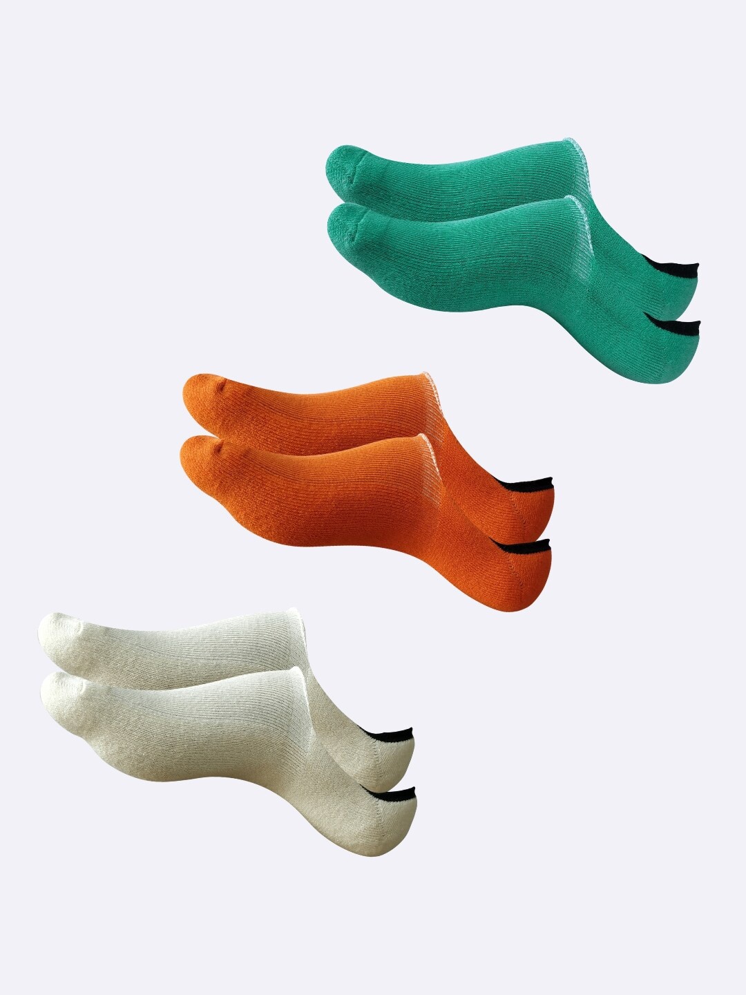 

AIR GARB Pack Of 3 Cushioned Breathable Show-Liner Socks, Green
