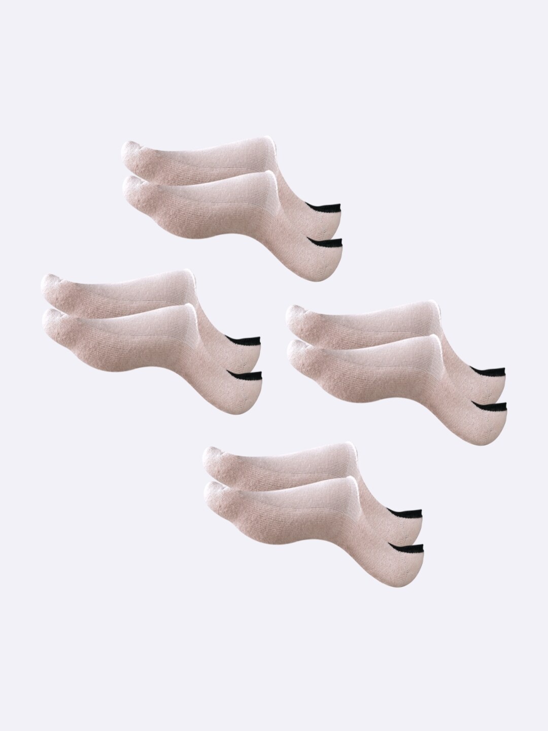 

AIR GARB Pack Of 4 Cotton Shoe Liner Socks, Beige