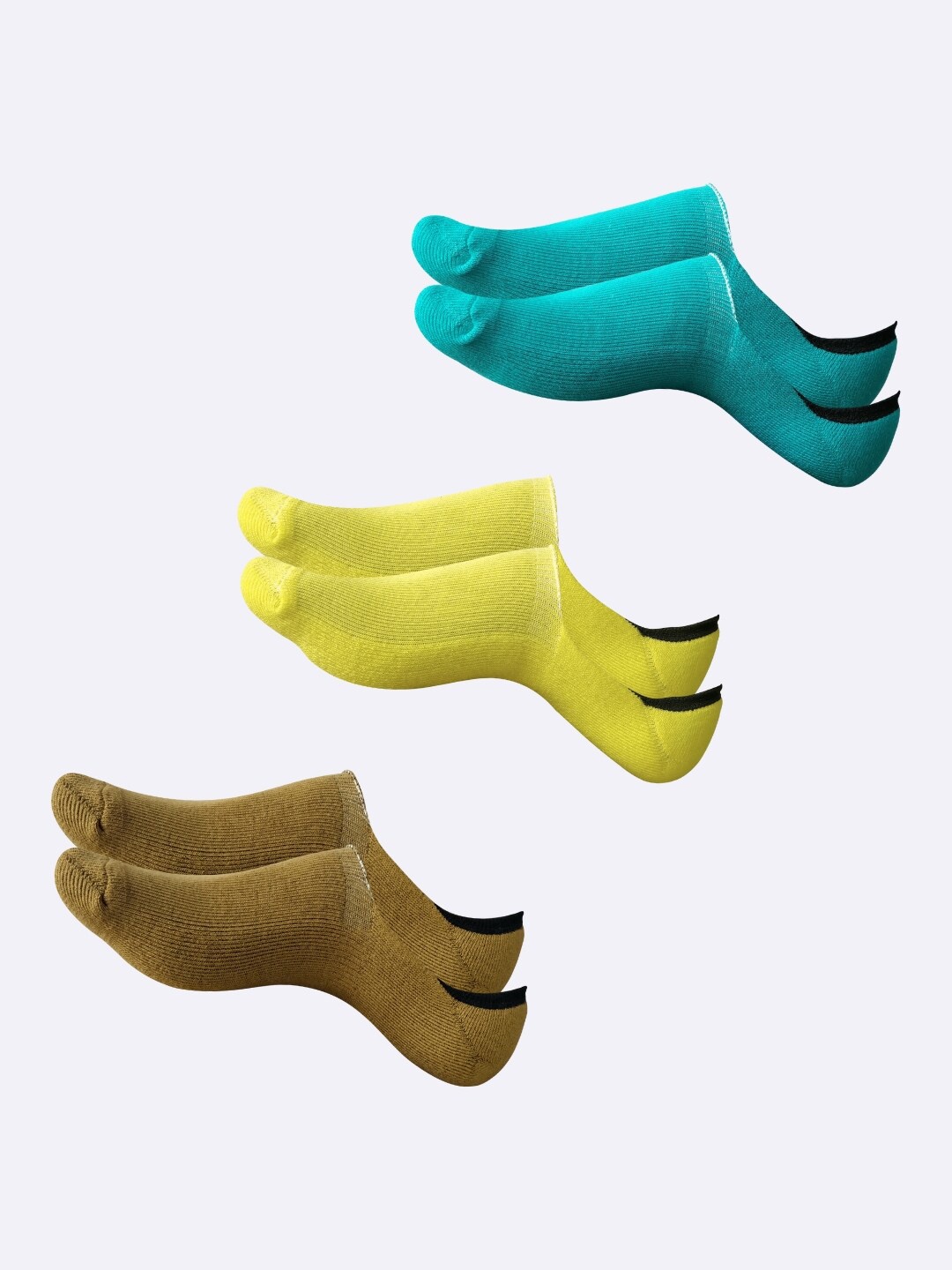

AIR GARB Pack Of 3 Cushioned Shoe Liner Socks, Blue