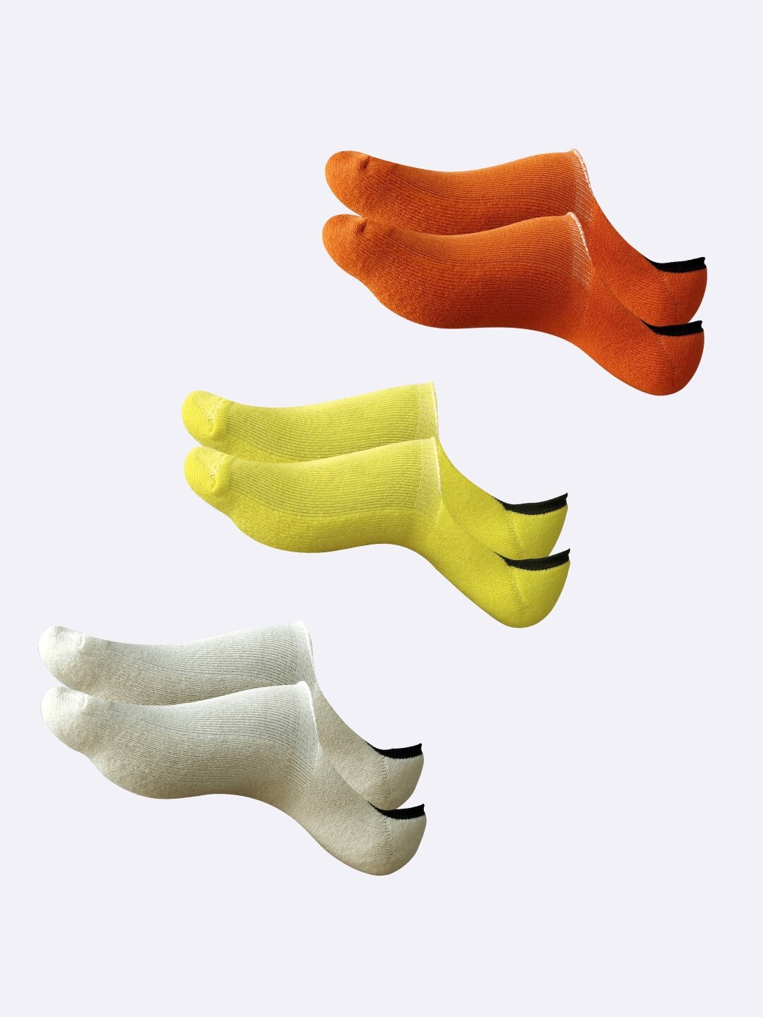 

AIR GARB Pack Of 3 Shoe Liner Socks, Orange