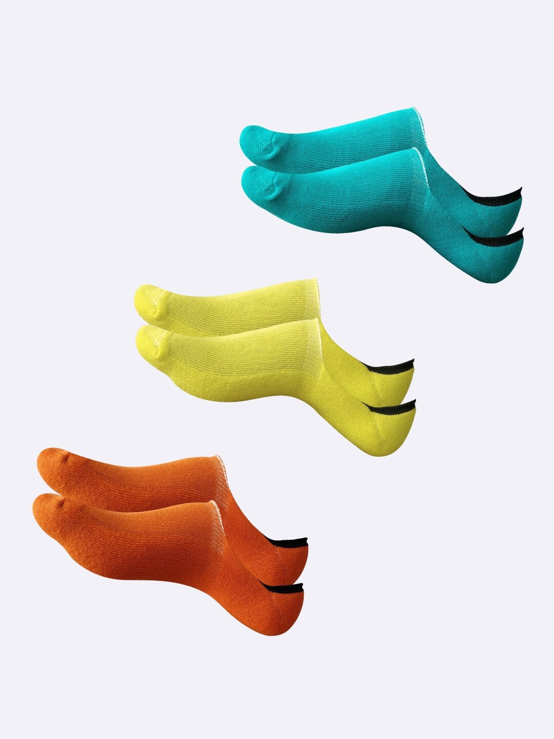 

AIR GARB Pack Of 3 Breathable Shoe Liner Socks, Blue