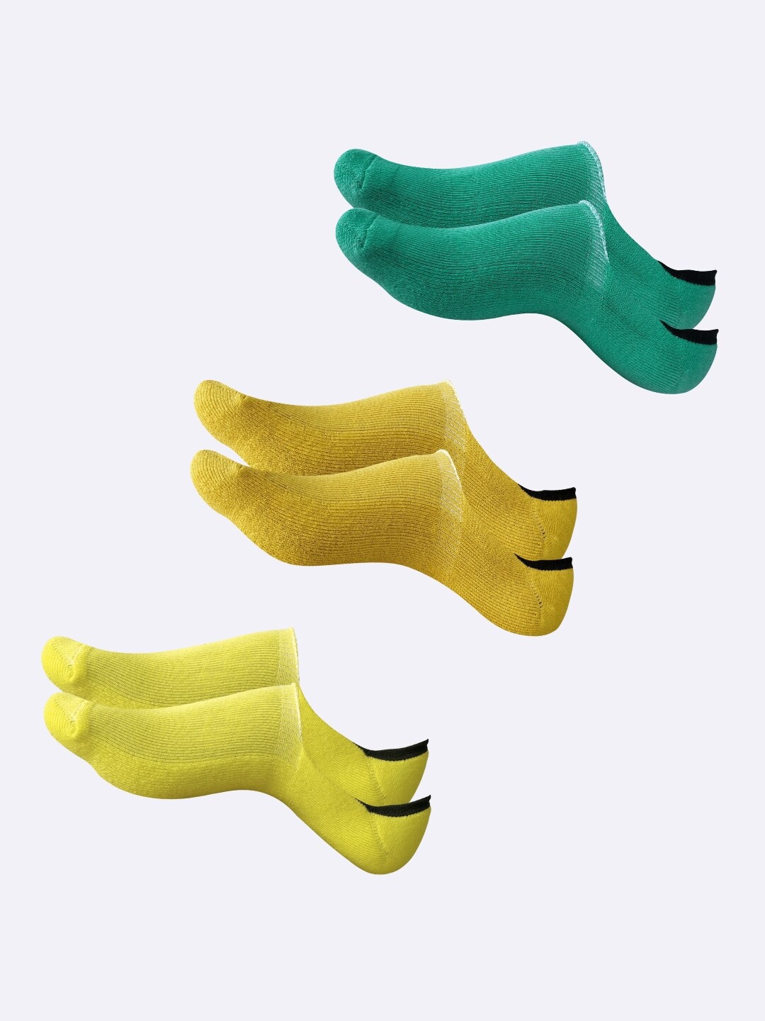 

AIR GARB Pack Of 3 Shoe-Liners Socks, Green