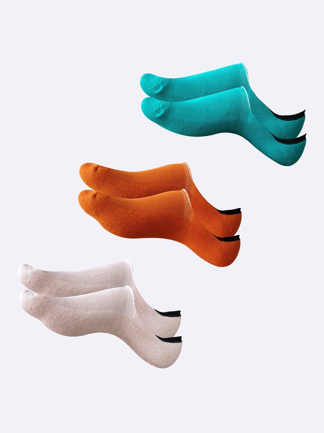 

AIR GARB Pack Of 3 Cushioned Shoe Liner Socks, Orange