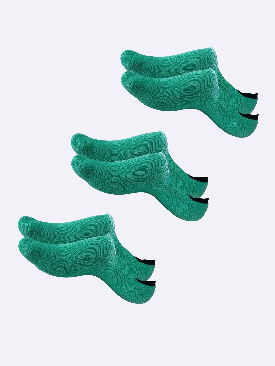 

AIR GARB Unisex Pack Of 3 Breathable Cushioned Shoe Liner Socks, Green