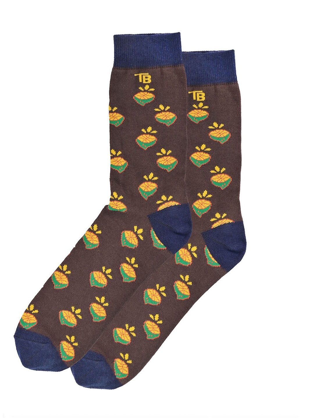 

Tistabene Unisex Patterned Cotton Above Ankle-Length Socks, Brown