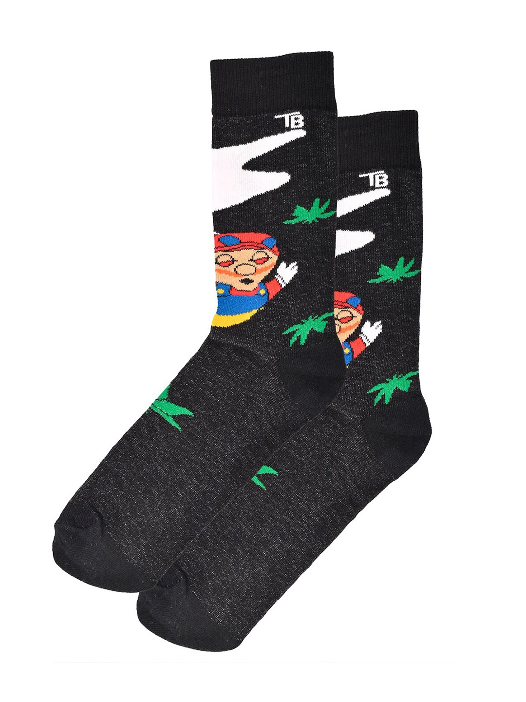 

Tistabene Unisex Patterned Cotton Calf-length Socks, Black