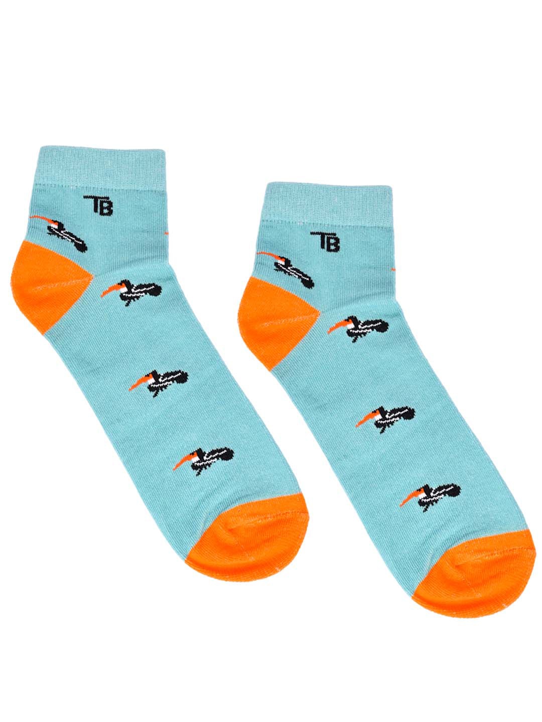 

Tistabene Unisex Patterned Cotton Ankle-Length Socks, Blue