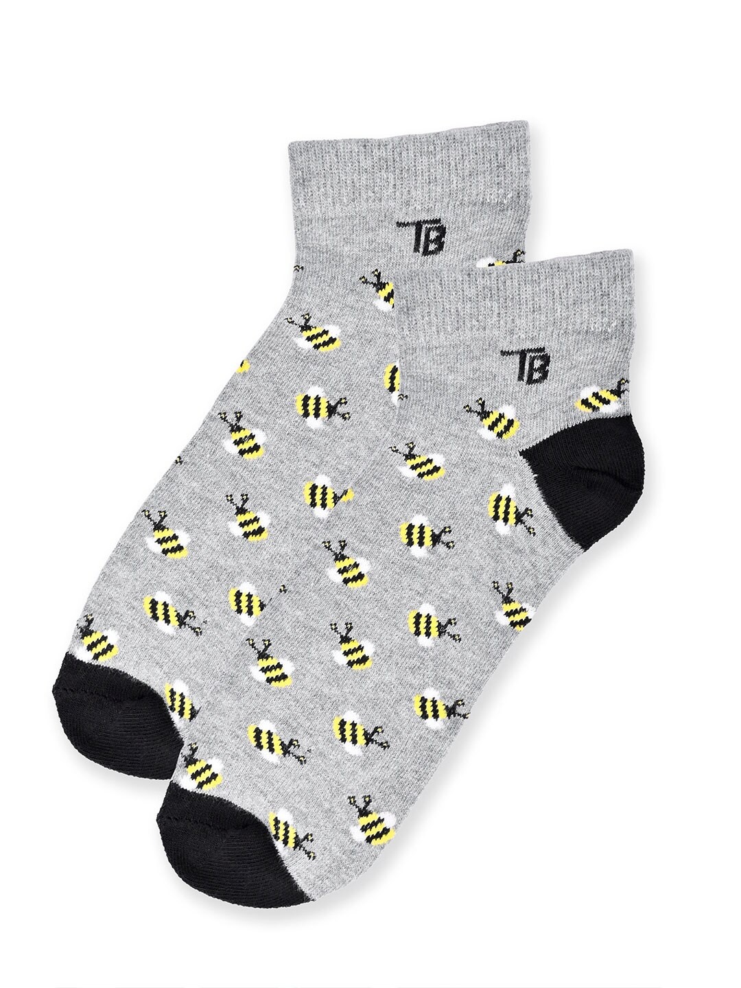

Tistabene Unisex Patterned Cotton Ankle-Length Socks, Grey