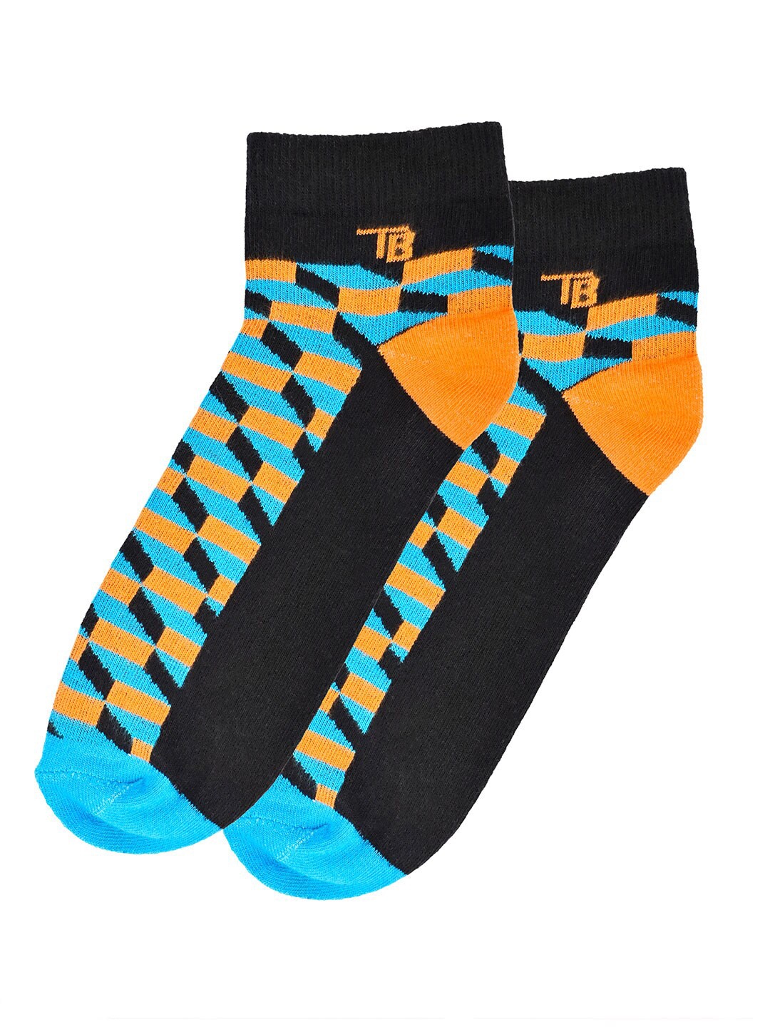 

Tistabene Unisex Patterned Cotton Ankle-Length Socks, Blue