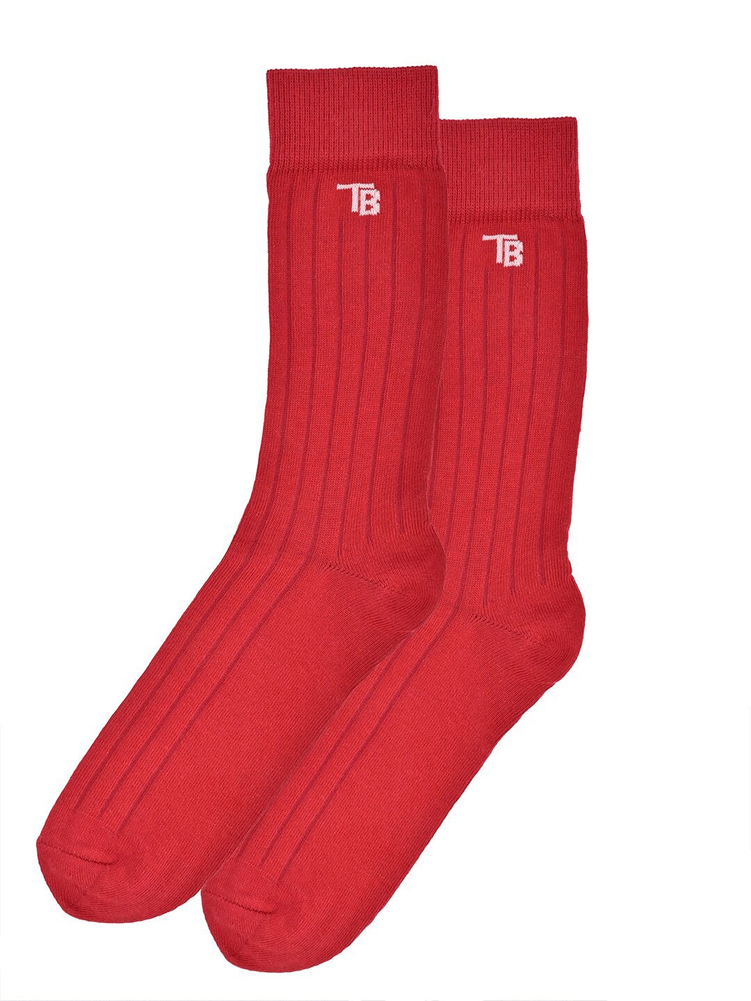 

Tistabene Logo-Printed Calf-Length Socks, Maroon
