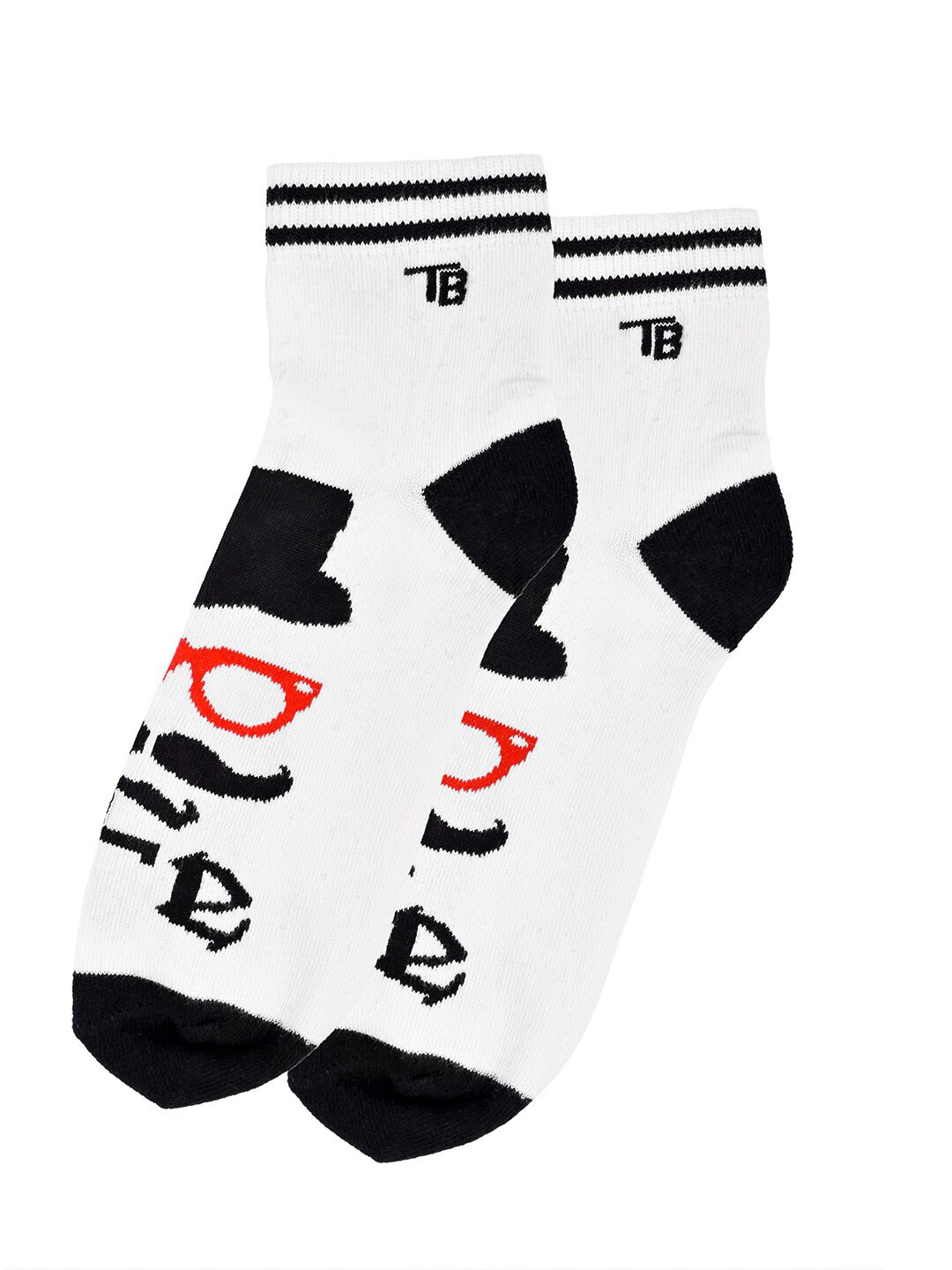 

Tistabene Unisex Patterned Ankle-Length Socks, White
