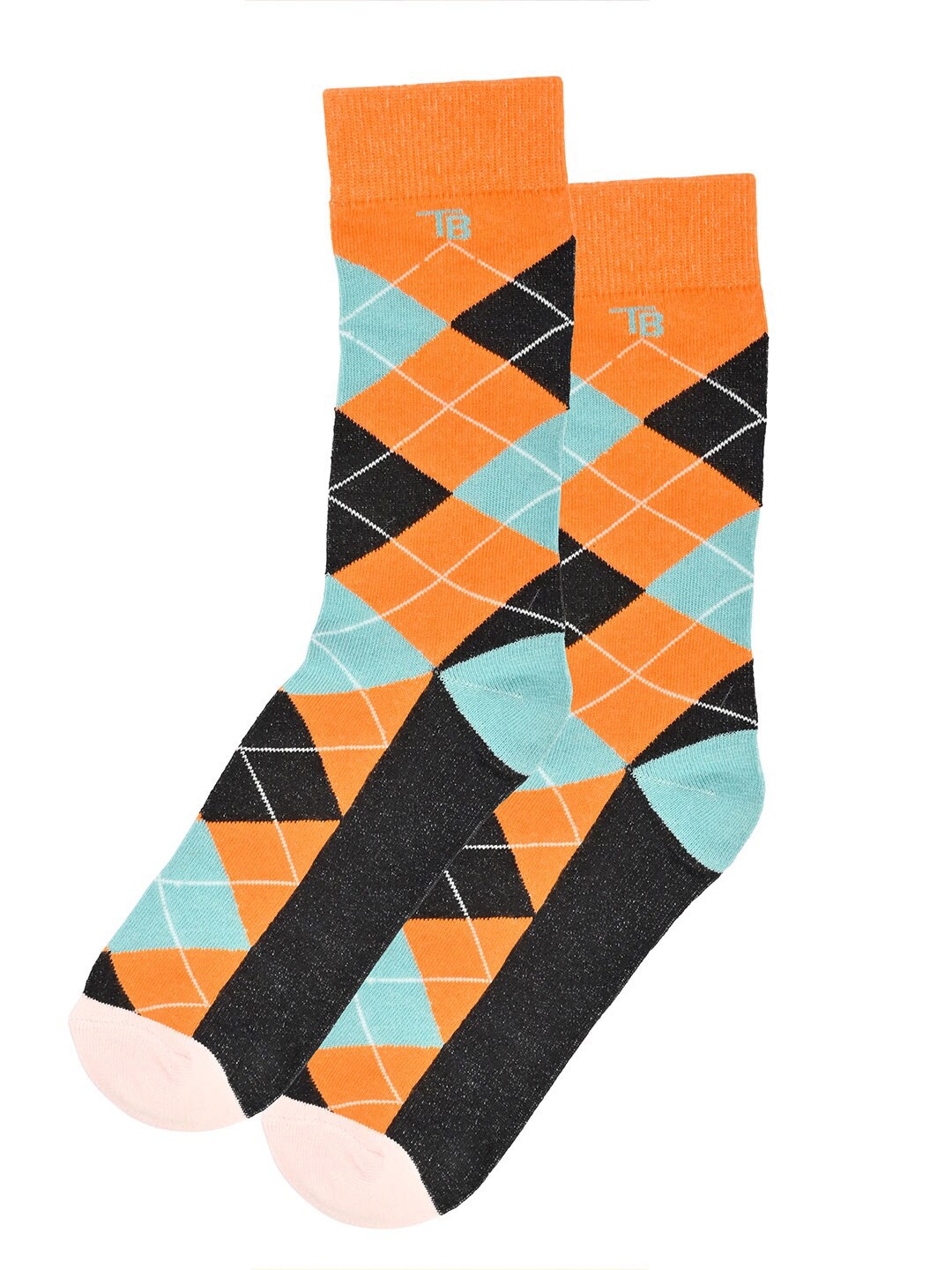 

Tistabene Unisex Geometric Printed Cotton Calf-Length Socks, Orange