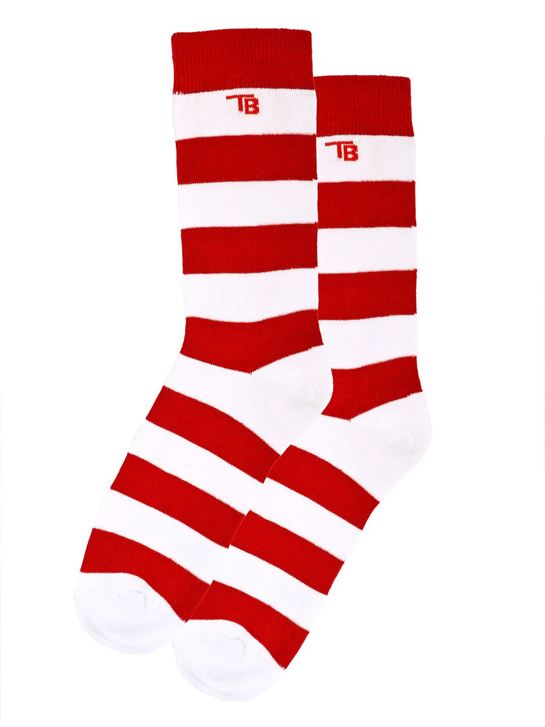

Tistabene Unisex Striped Cotton Above Ankle-Length Socks, Red