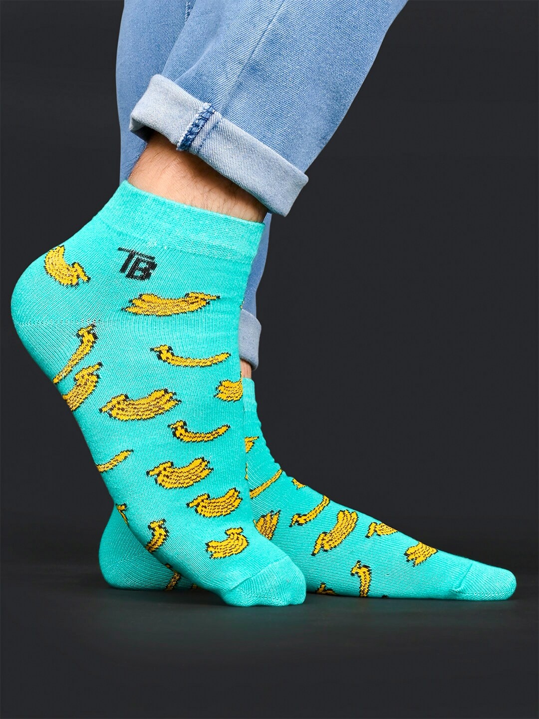 

Tistabene Unisex Patterned Cotton Ankle-Length Socks, Green