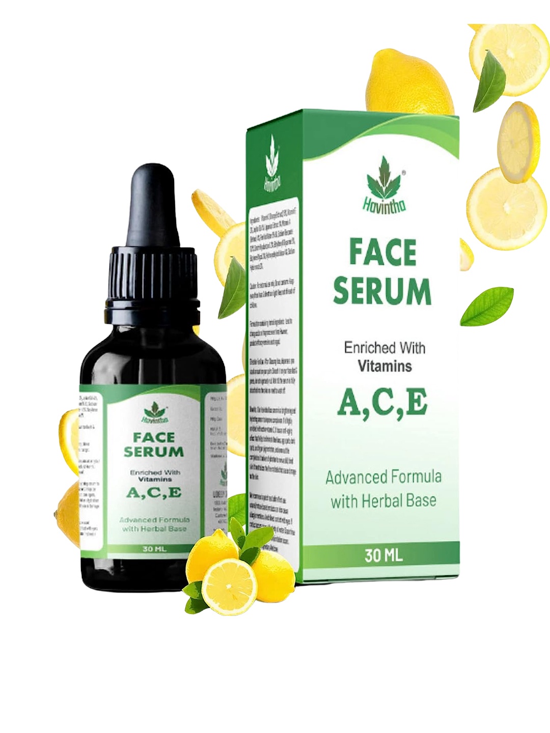 

Havintha With Vitamin A C E, Lemon, Jojoba Oil Natural Face Serum For Glowing Skin -30ml, Lime green