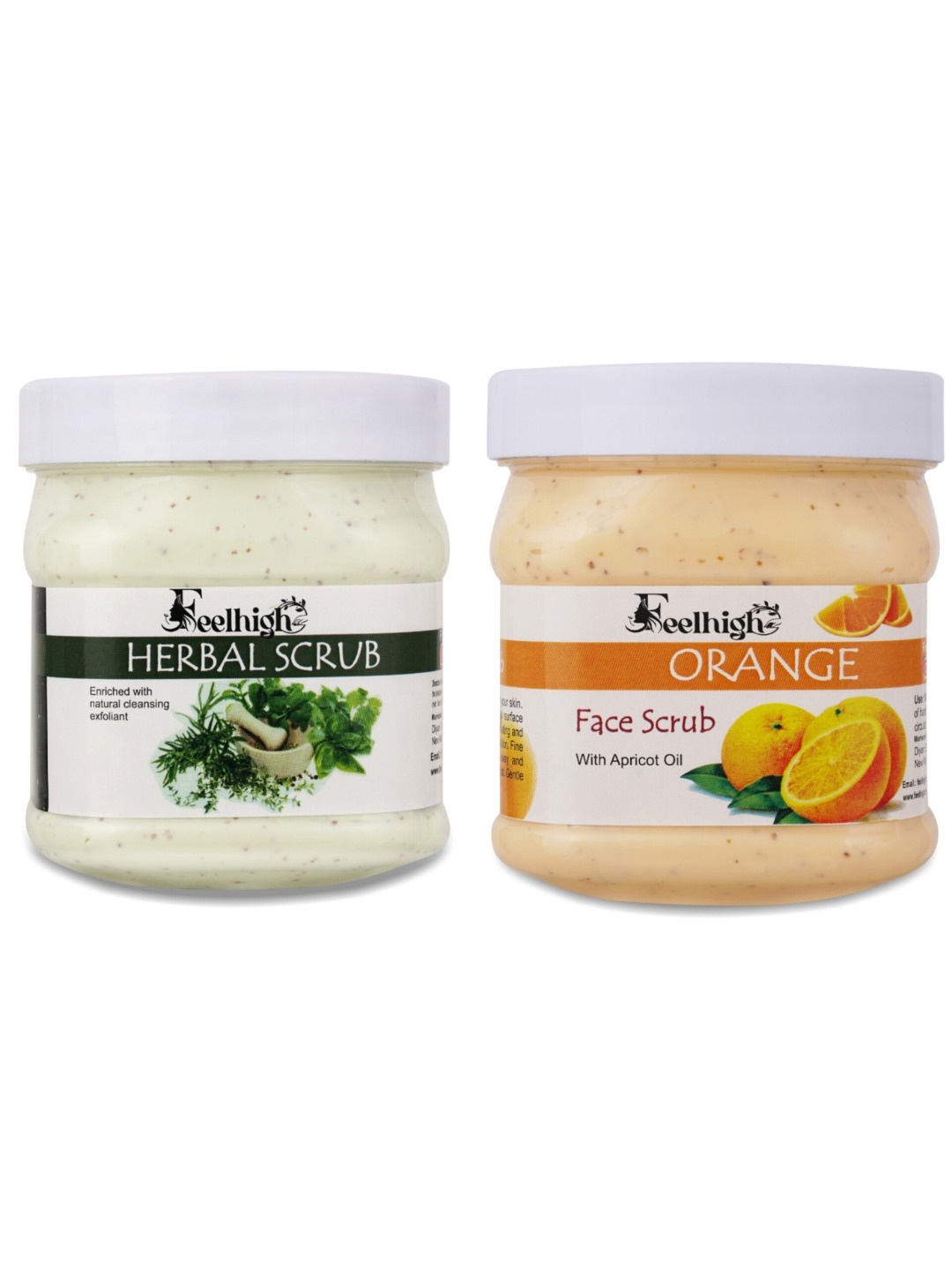 

FEELHIGH Set of 2 Herbal & Orange Face Scrub -500mlEach, Green